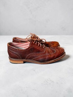 J Shoes Men’s Charlie Leather Wingtip Oxford Brogue Cap Toe Lace Up Shoes 9